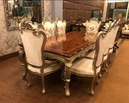 Dining Table and Chairs by KK Furnitures – Premium Wooden Dining Set for Pakistani Homes