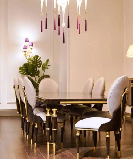 Modern Dining Table 6 Seater – Solid Wood Dining Table Set for Family Dining